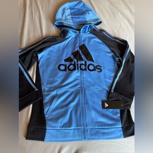NWT Adidas zip front hoodie boys size XL 18/20